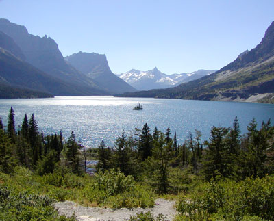 lake with mountains